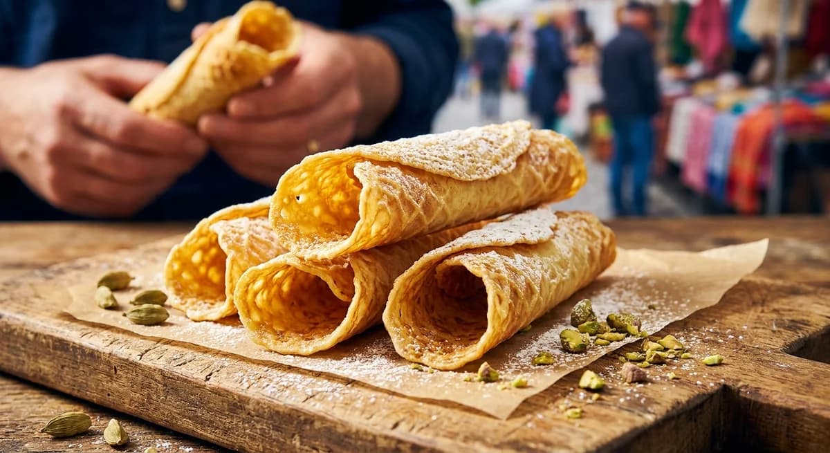 Buttery Cardamom Norwegian Krumkake Recipe