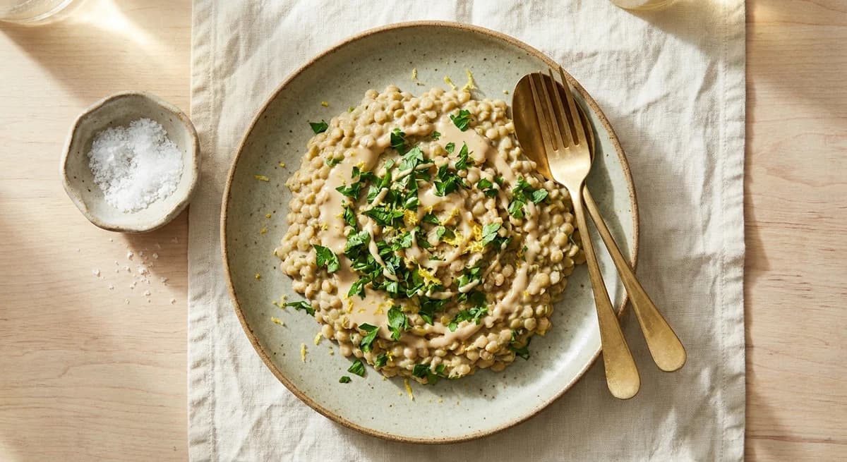 Creamy Lemon Tahini Lentils Recipe