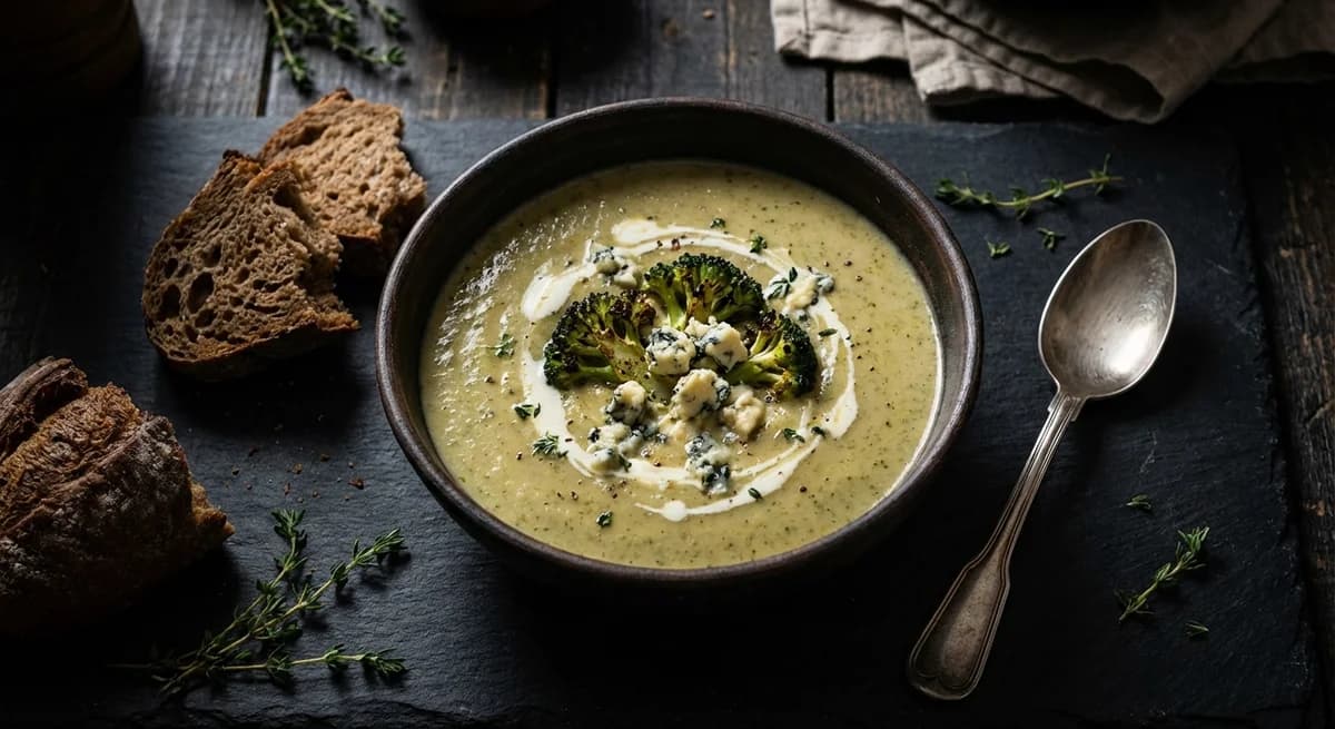 Creamy Roasted Broccoli & Stilton Soup Recipe