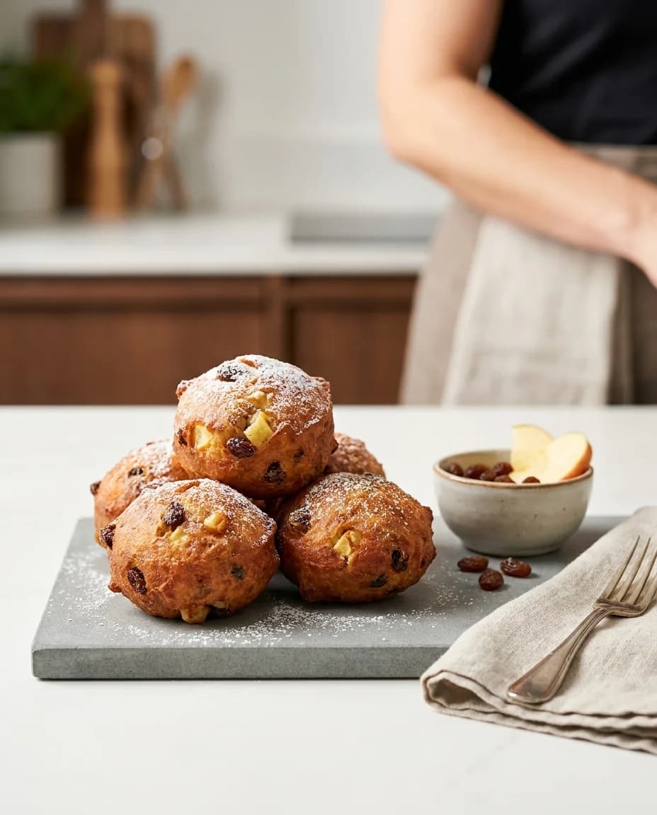 Crispy Dutch Doughnuts with Apple and Raisins Recipe
