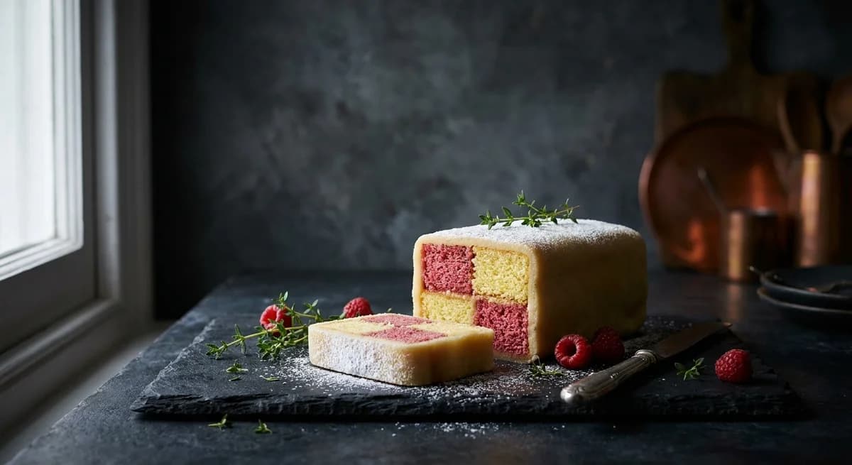 Easy Lemon Raspberry Battenberg Cake Recipe
