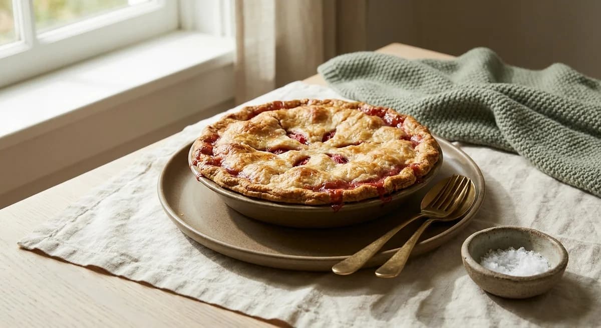Easy Rustic Strawberry Rhubarb Pie Recipe