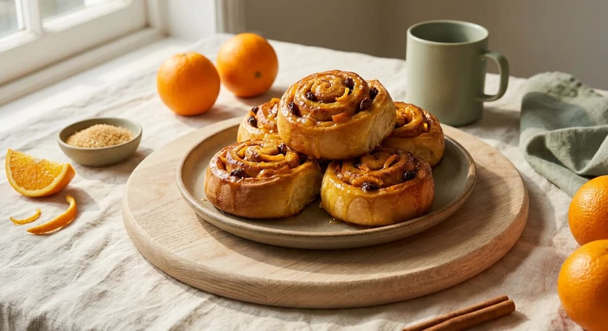 Glazed Orange Chelsea Buns Recipe