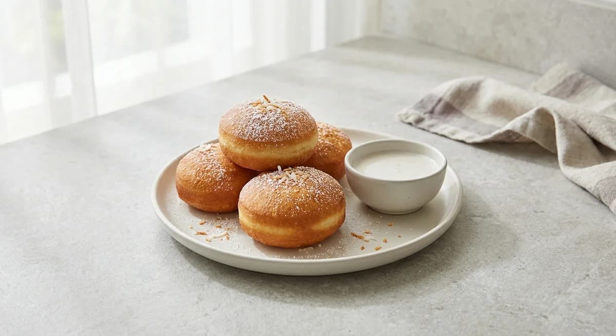 Golden Coconut Cardamom Mandazi