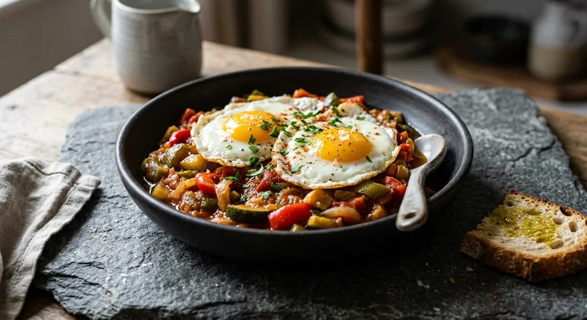 Rustic Spanish Pisto con Huevos Recipe