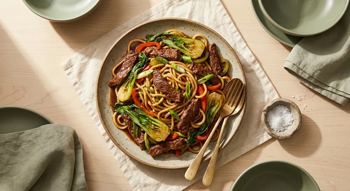 Savory Garlic Beef Lo Mein Recipe