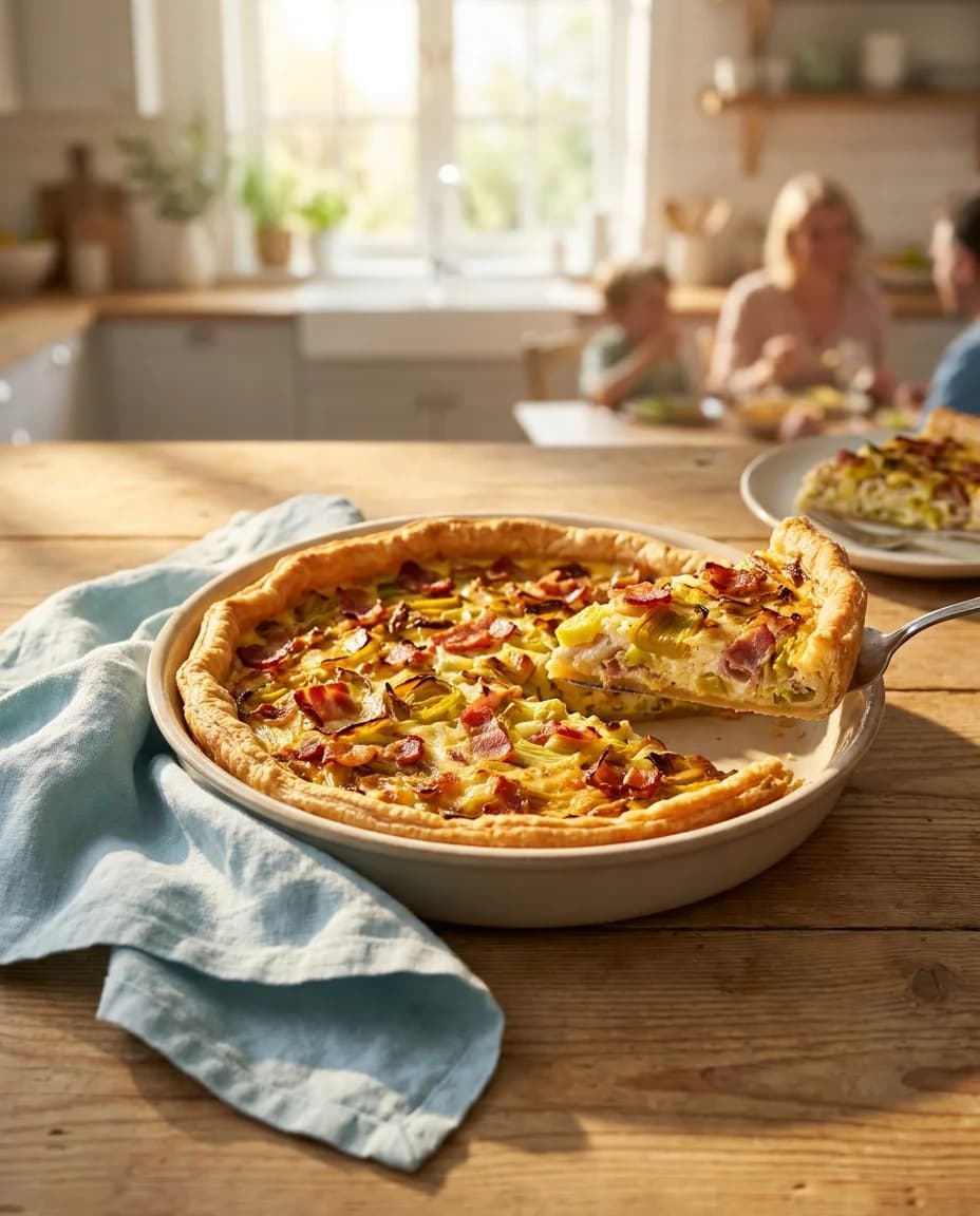 Savory Leek and Bacon Flamiche Recipe