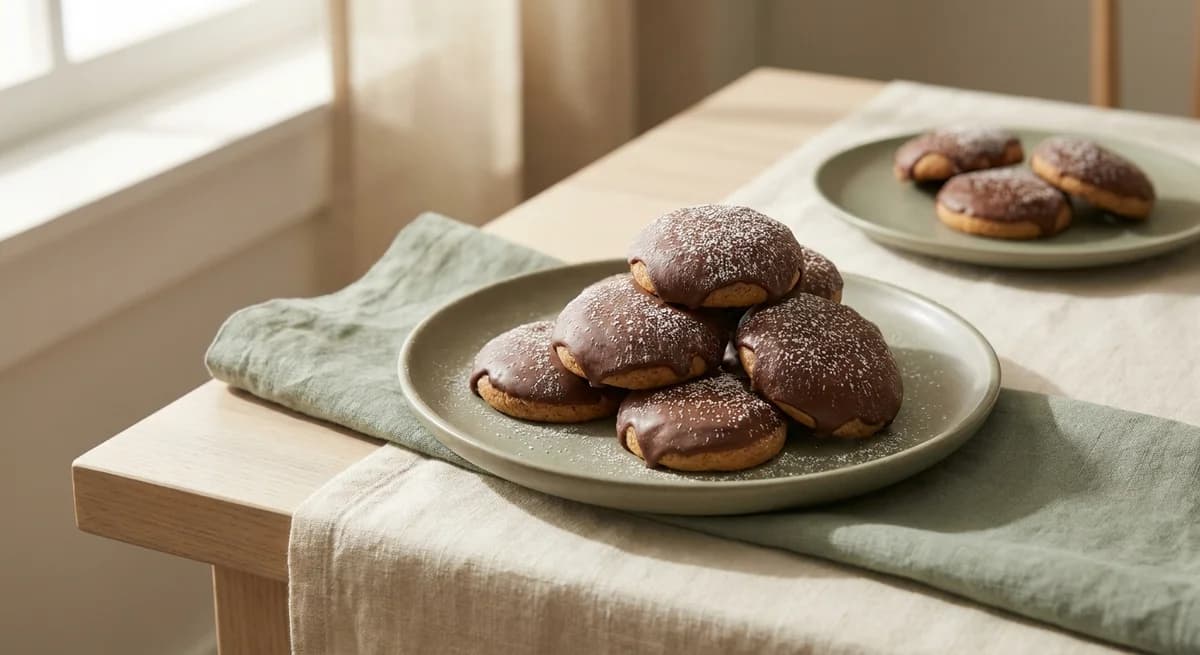 Soft Bulgarian Honey Cookies with Chocolate Glaze