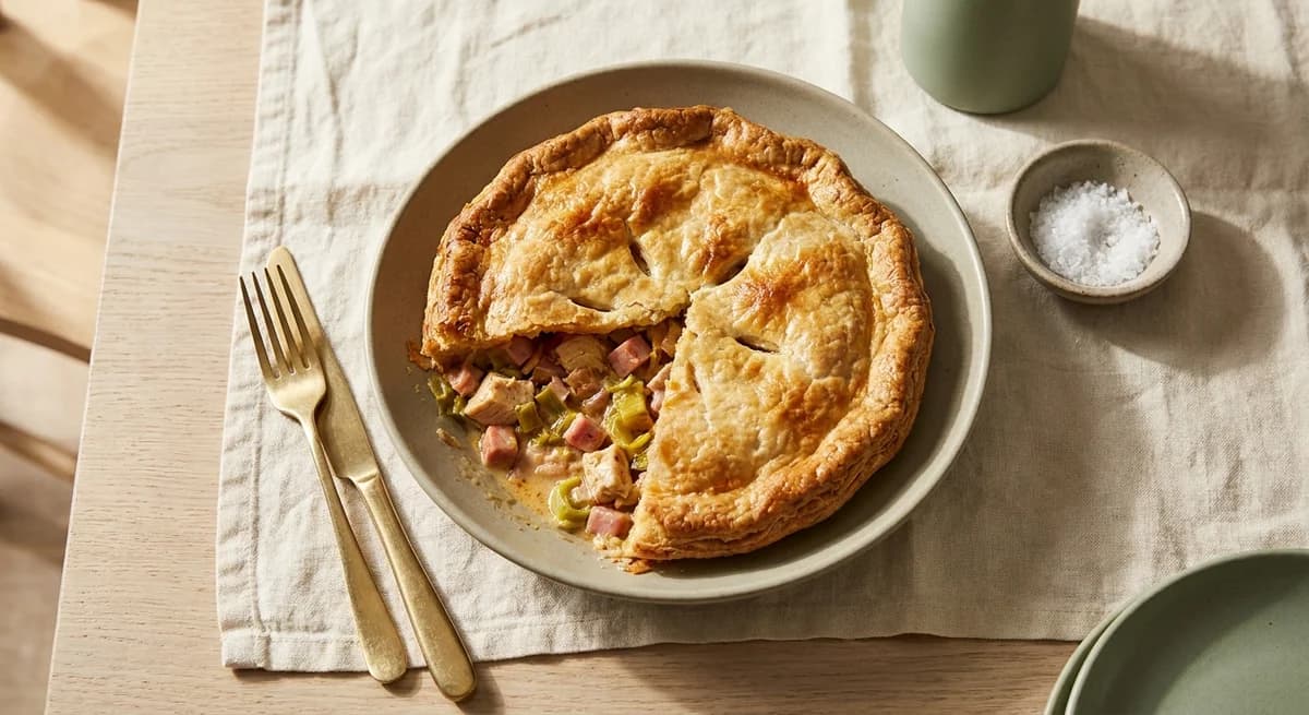 Spicy Cajun Chicken Ham and Leek Pie Recipe