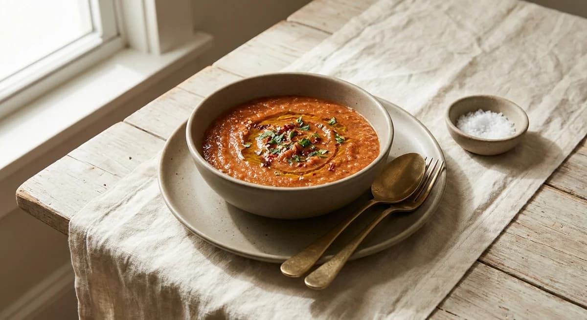 Spicy Roasted Tomato Quick Gazpacho Recipe