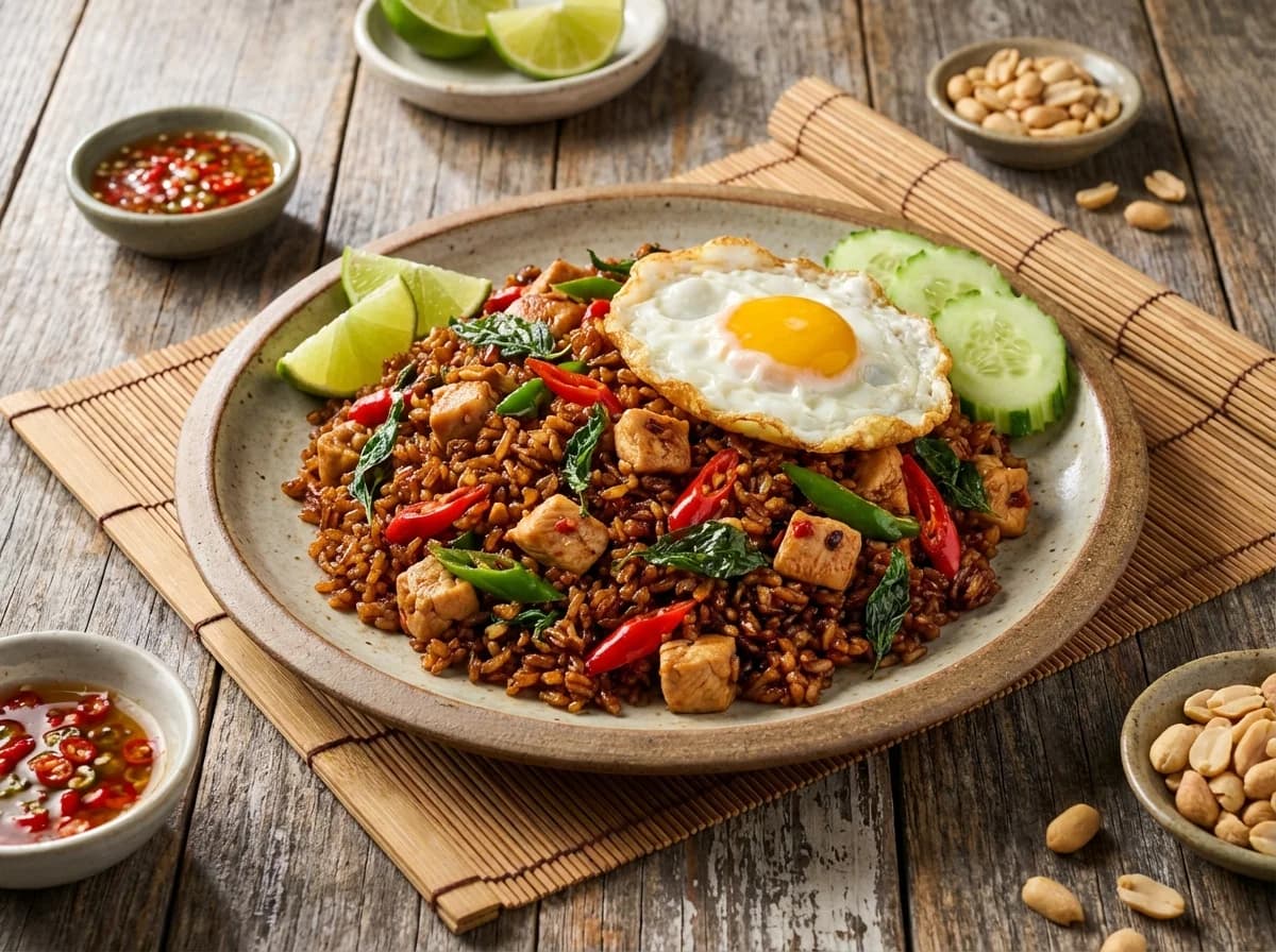 Spicy Thai Basil Chicken Fried Rice