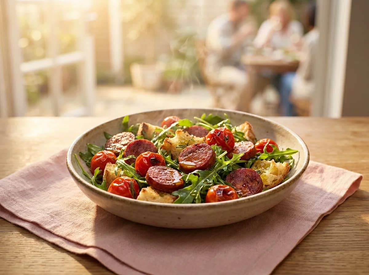 Warm Smoky Chorizo and Tomato Salad