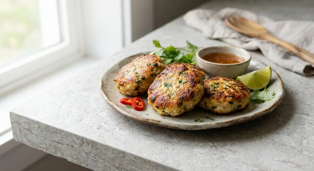 Air Fryer Lemongrass Chicken Cakes