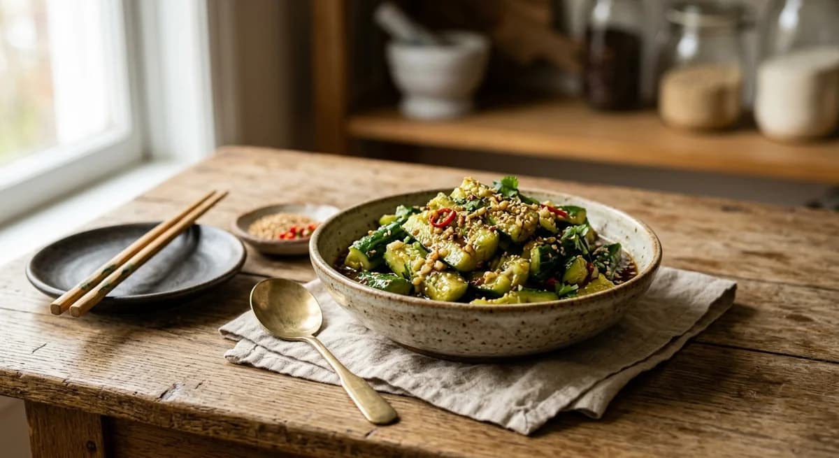 Authentic Smashed Sesame Cucumber Salad Recipe