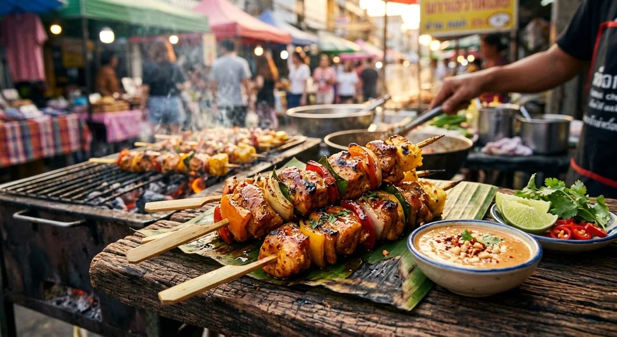 Authentic Thai Red Curry Chicken Kebabs Recipe