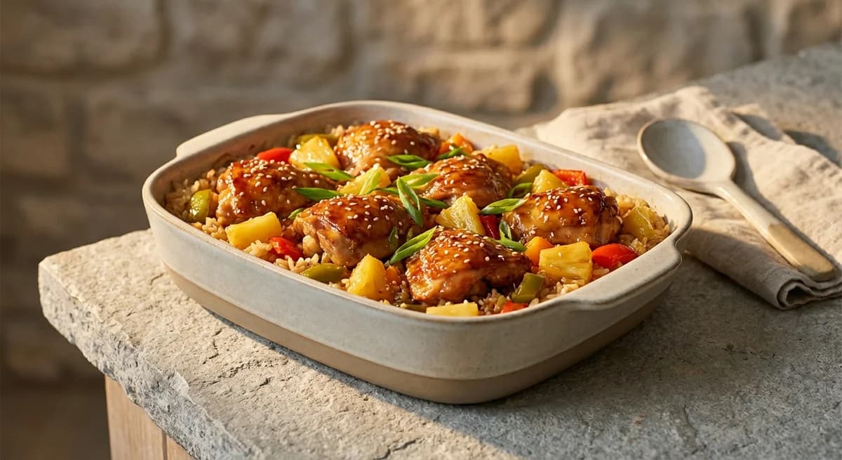 Baked Pineapple Teriyaki Chicken Casserole