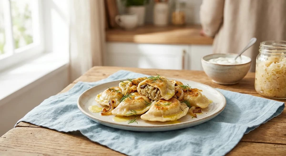 Buttery Sauerkraut and Mushroom Pierogi Recipe