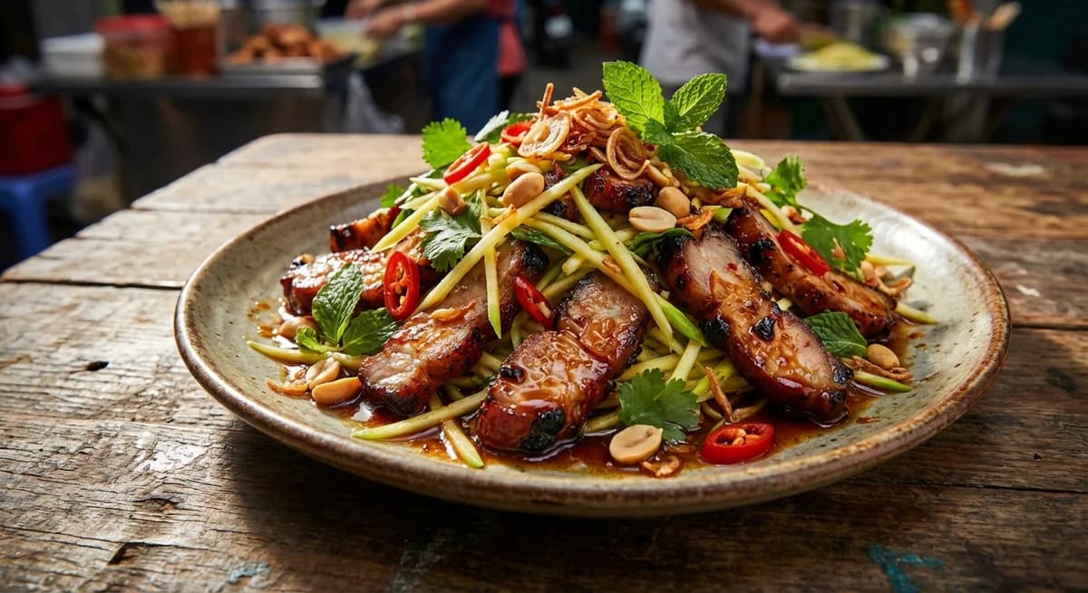 Caramelized Lemongrass Pork & Green Mango Salad