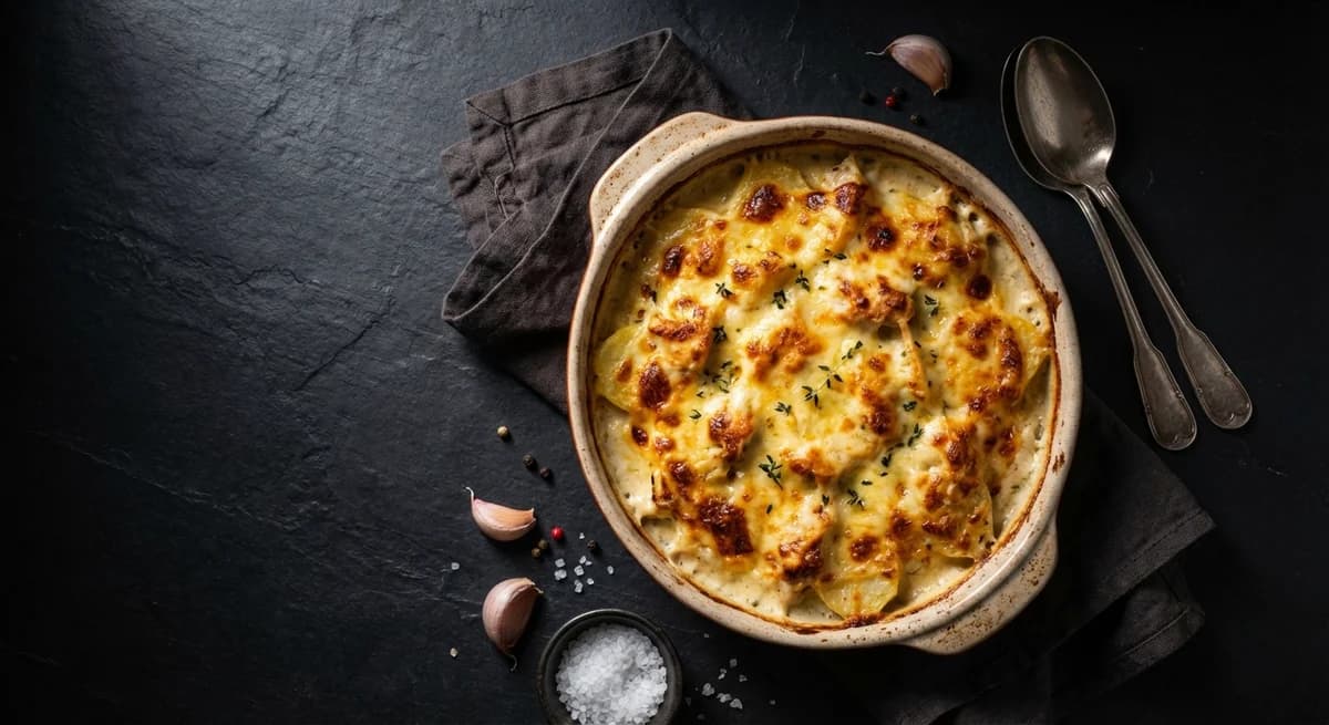Creamy Garlic Chicken and Potato Gratin Recipe