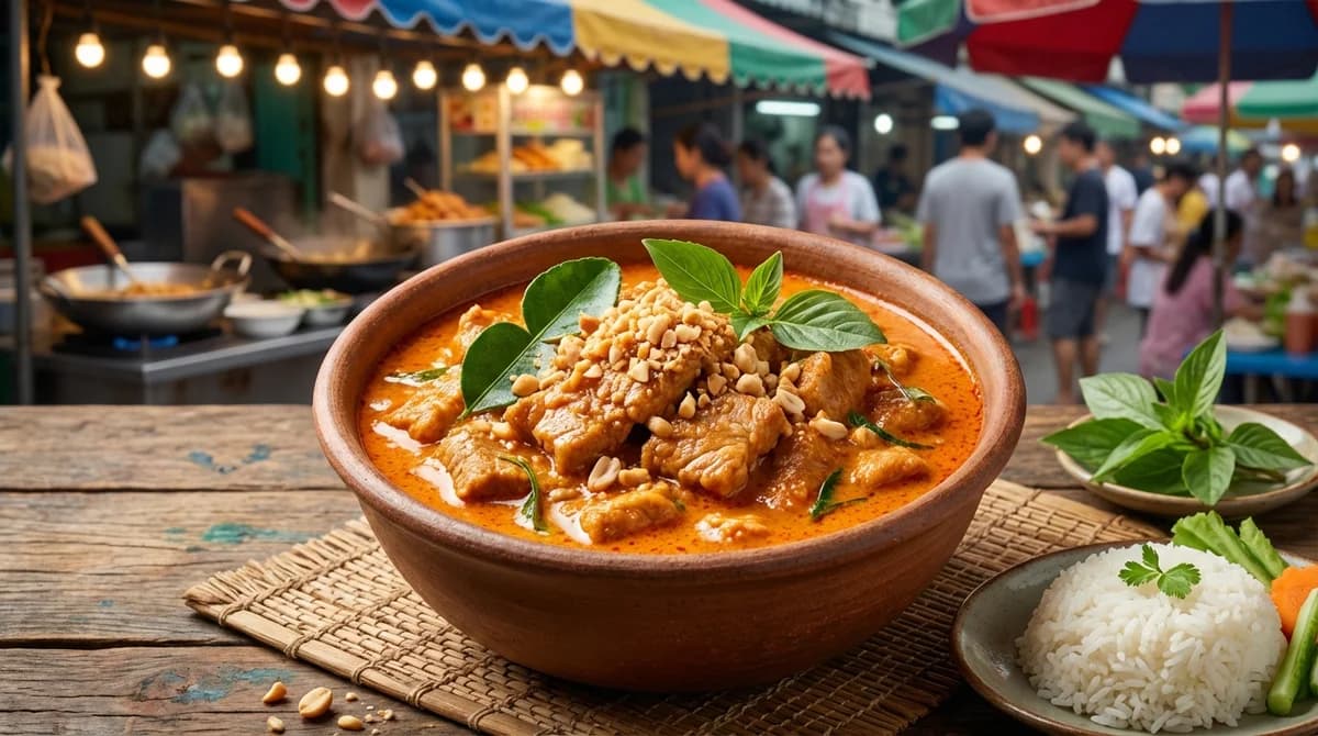 Creamy Panang Pork Curry with Crushed Peanuts
