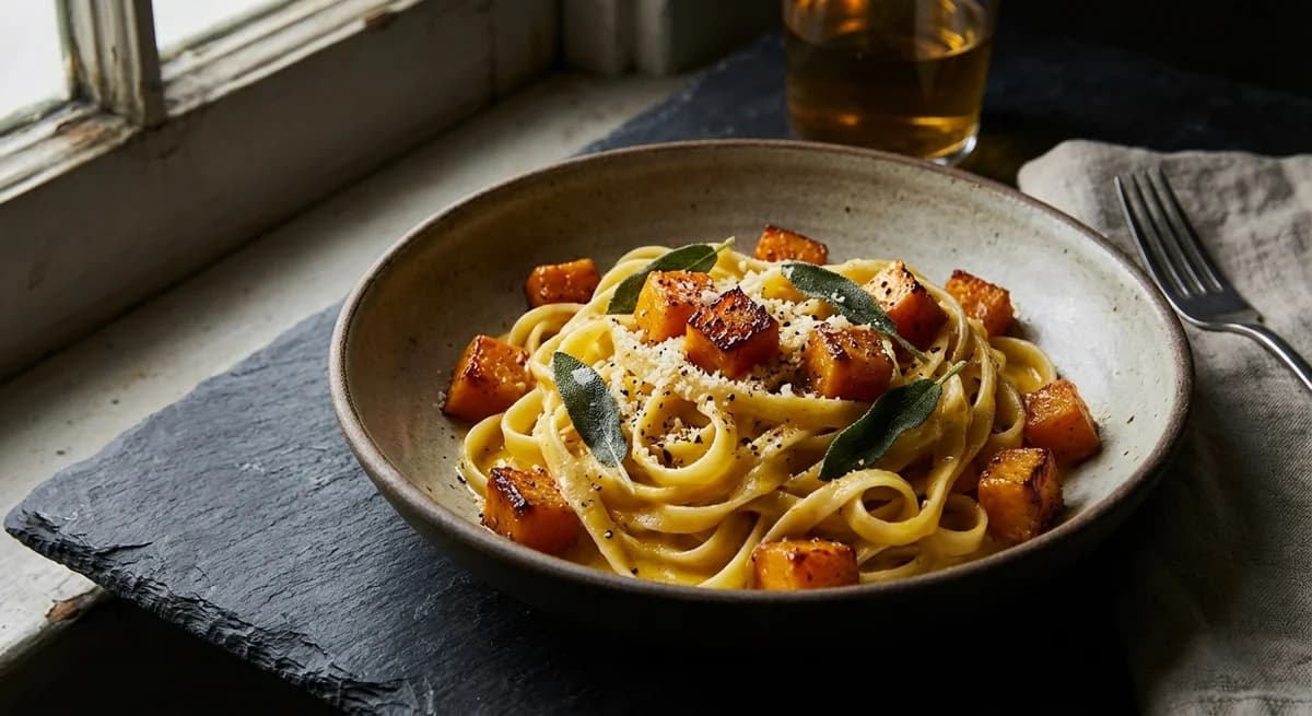 Creamy Roasted Butternut Squash Linguine Recipe