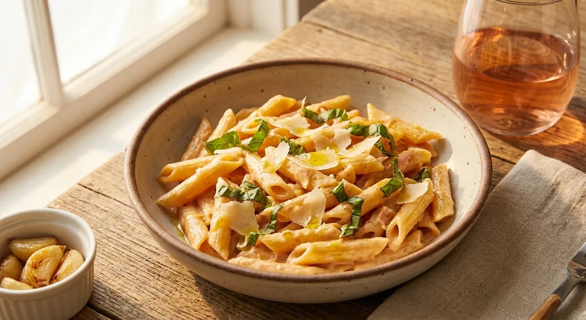 Creamy Roasted Garlic Rosé Penne