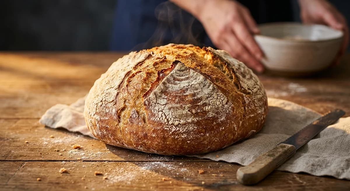 Easy Crusty No-Knead Artisan Bread Recipe