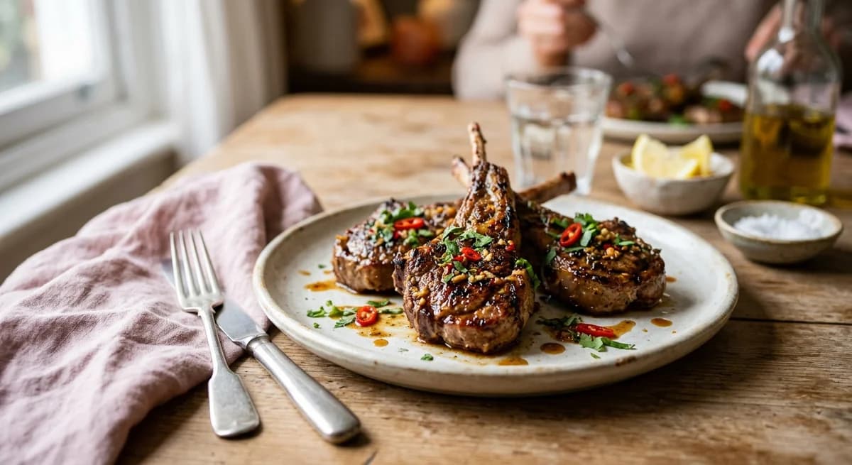Easy Pan-Seared Chilli Ginger Lamb Chops