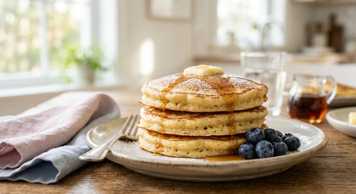 Fluffy Homestyle Buttermilk Pancakes Recipe