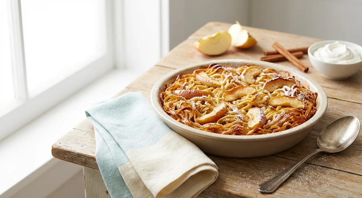 Golden Caramelized Apple Noodle Kugel