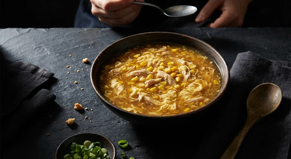 Golden Chicken and Corn Egg Drop Soup