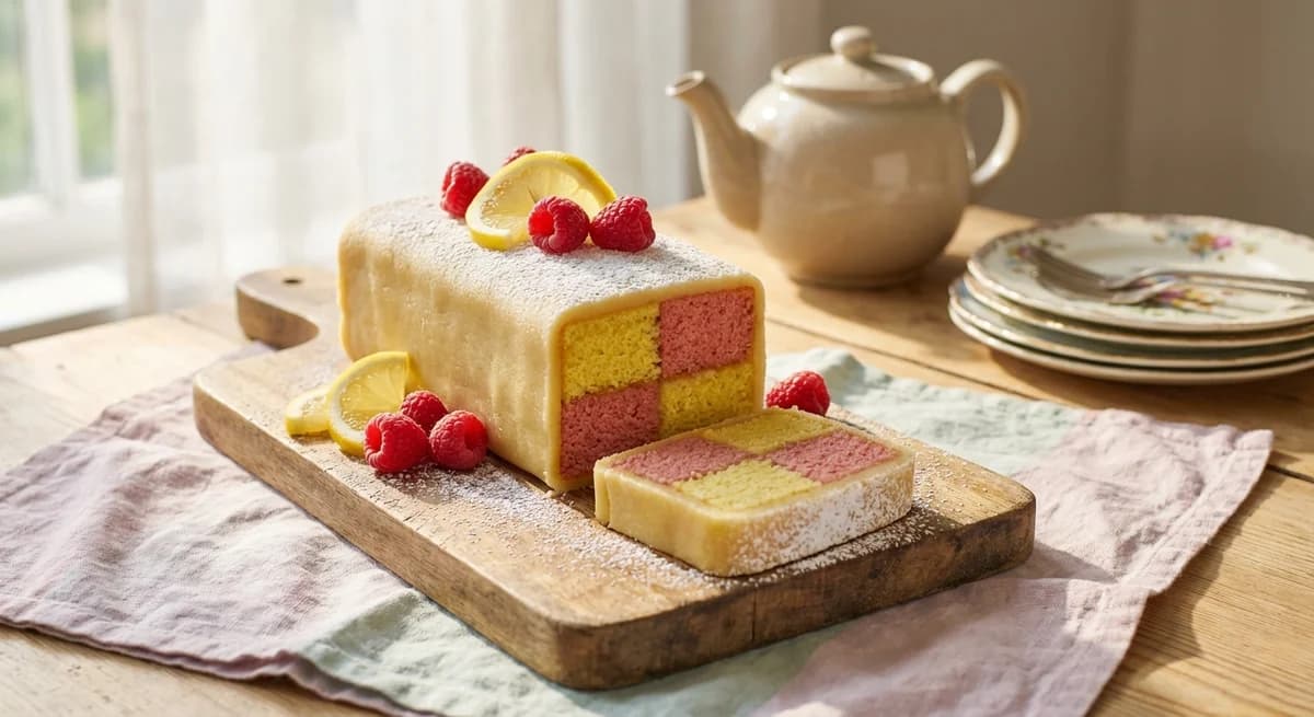 Lemon and Raspberry Battenberg Cake Recipe