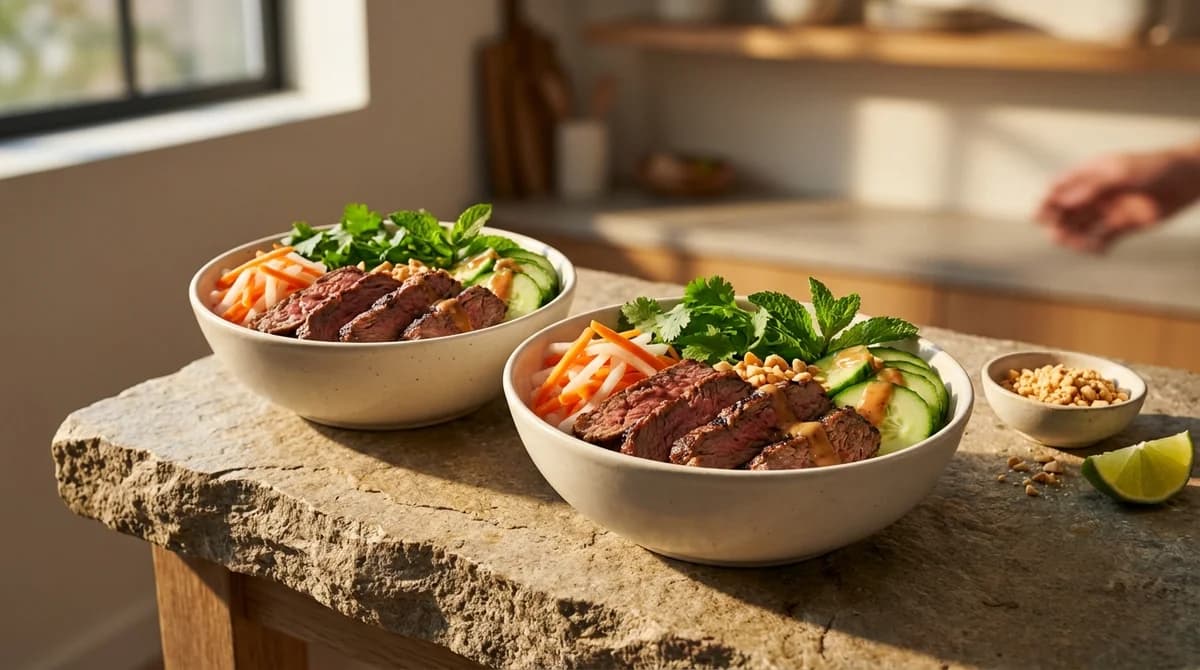 Lemongrass Grilled Beef Banh Mi Bowls Recipe