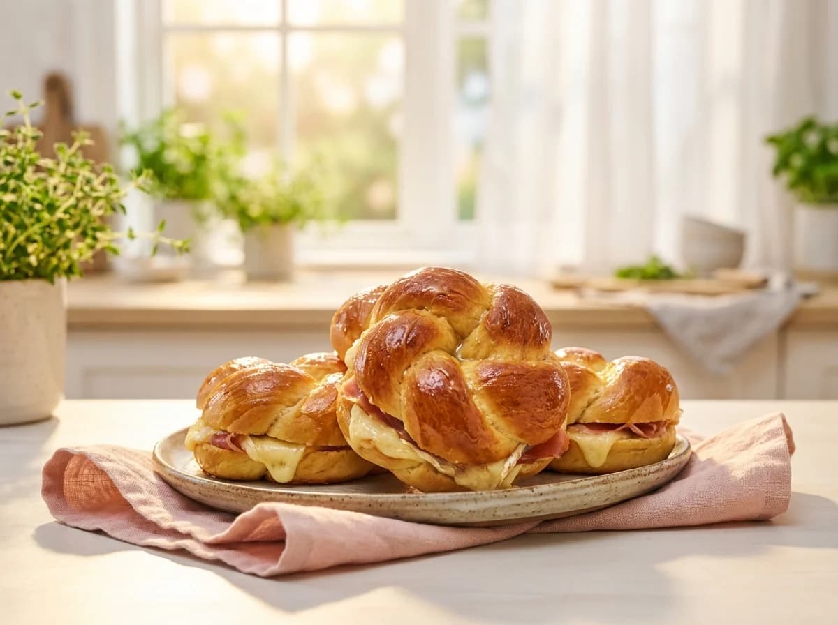 Maple-Glazed Brie and Prosciutto Stuffed Brioche Buns