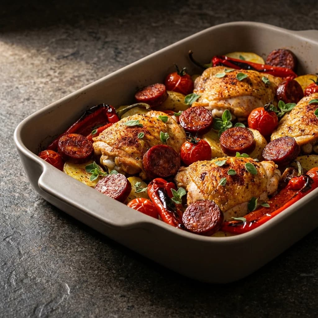 One-Pan Spanish Chicken and Chorizo Traybake