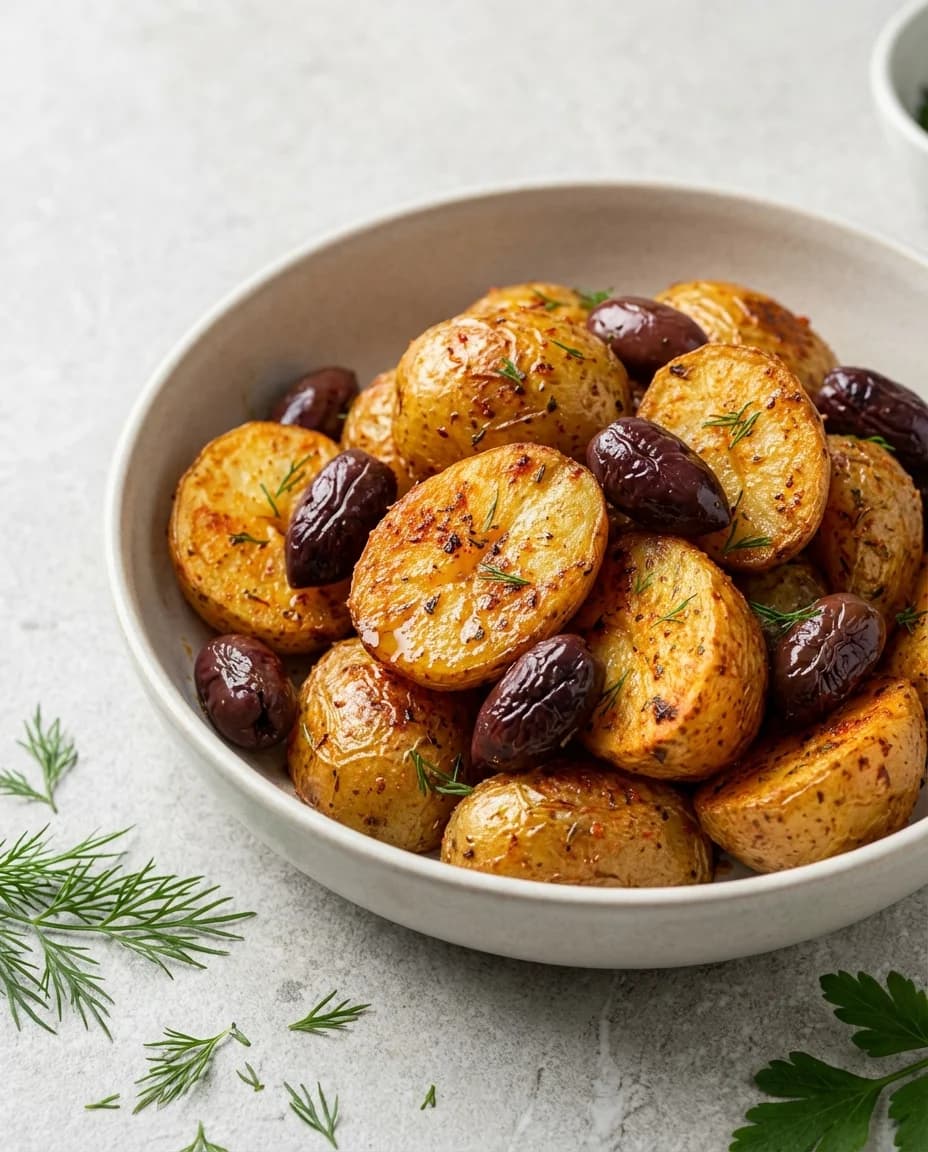 Roasted Harissa Potato Salad with Kalamata Olives