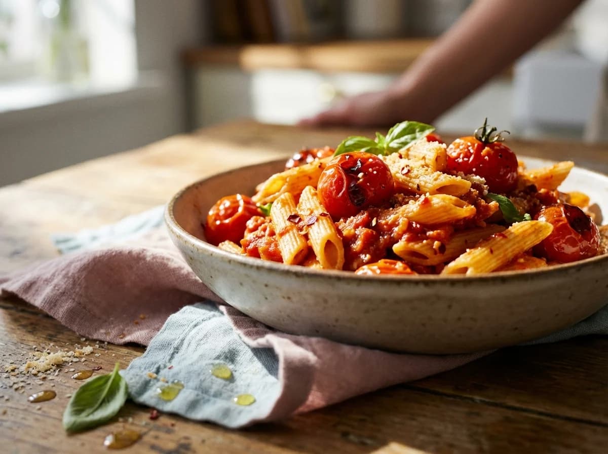 Roasted Tomato Spicy Arrabiata Penne Recipe