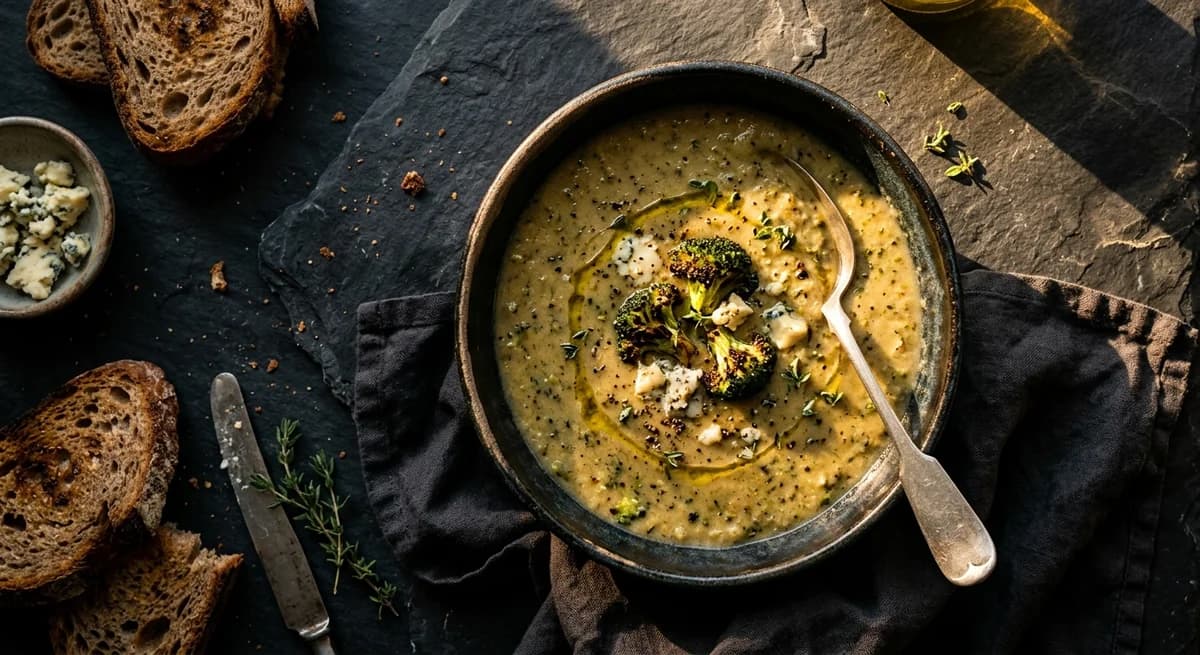 Rustic Roasted Broccoli and Stilton Soup Recipe