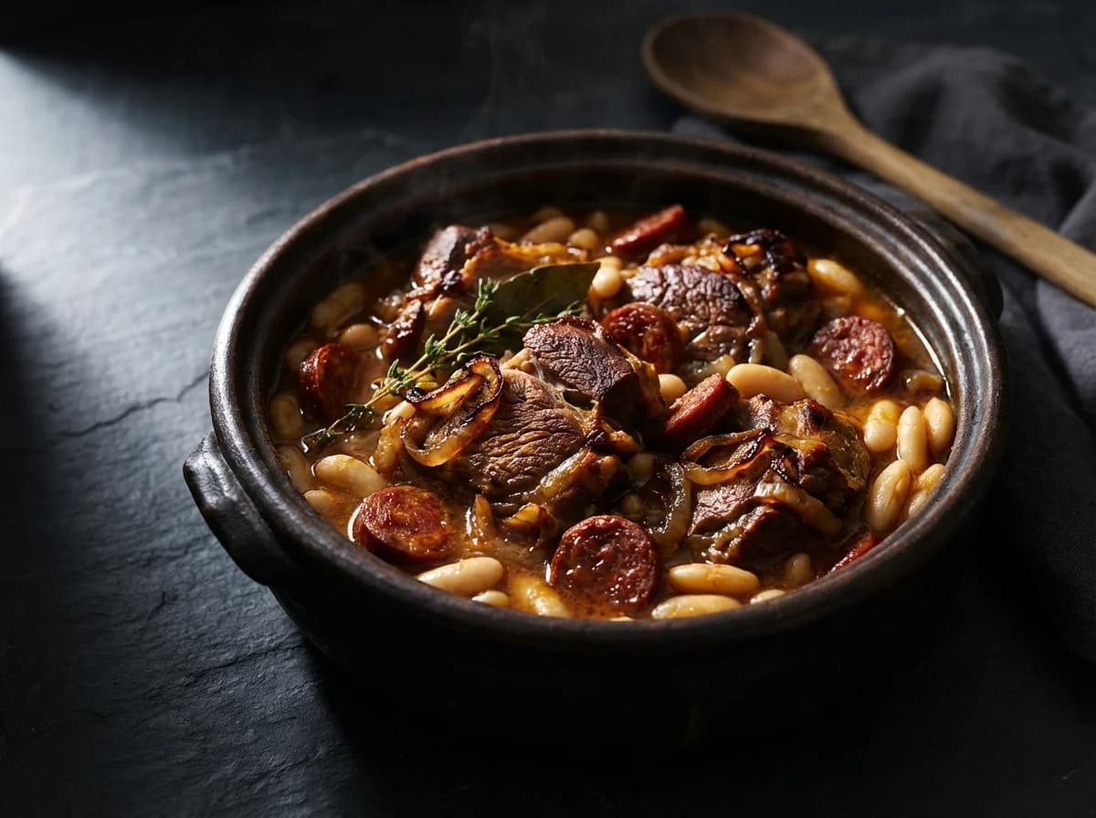 Rustic Spanish Slow-Cooked Lamb Shoulder with Chorizo and Beans