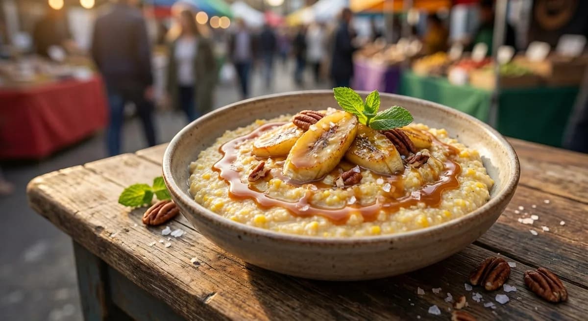 Salted Caramel Banana Cornmeal Porridge