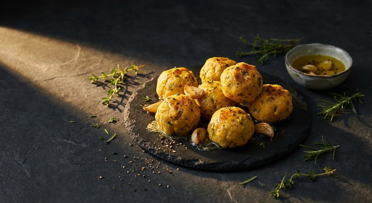 Savory Garlic & Herb Cornmeal Dumplings