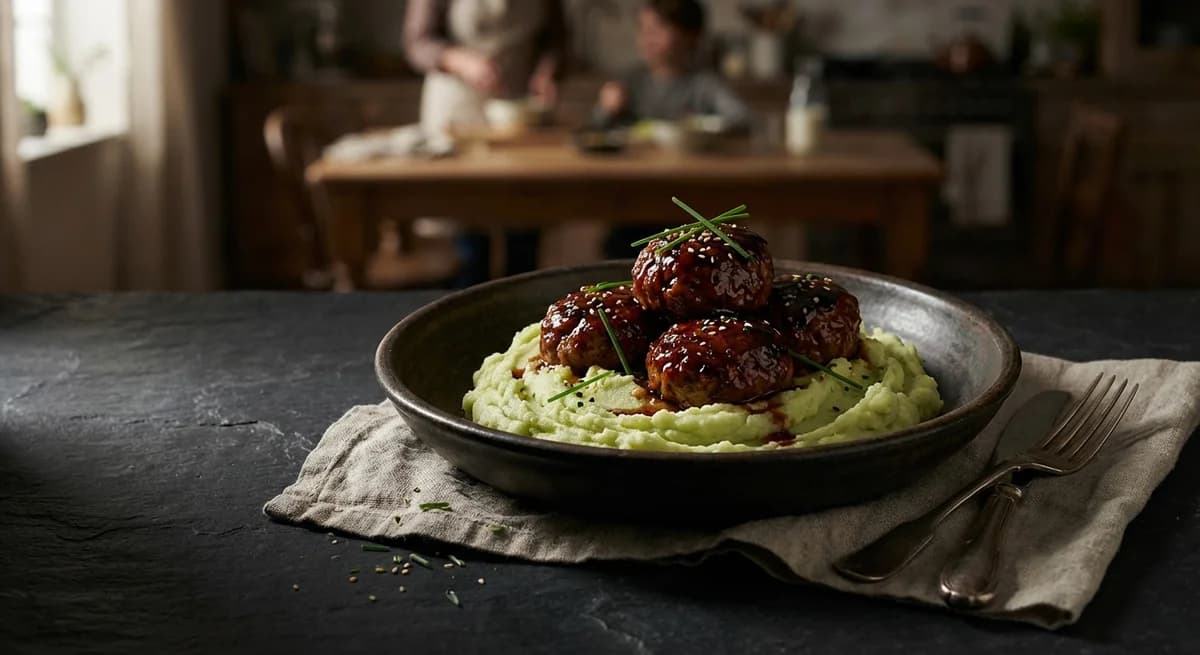 Savory Soy-Glazed Meatloaves with Wasabi Mashed Potatoes