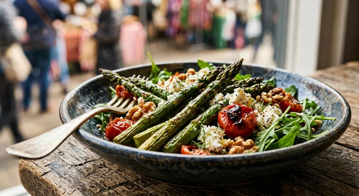 Savory Warm Roast Asparagus Salad Recipe