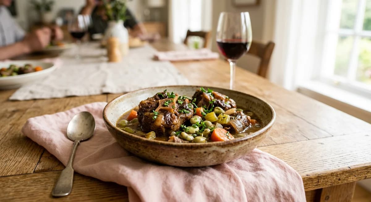 Hearty Slow-Cooked Oxtail with Broad Beans Stew Recipe