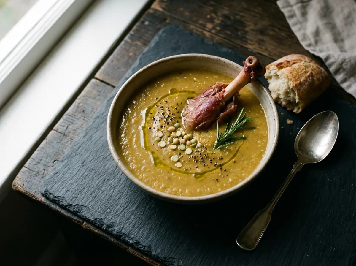 Smoky Ham Hock and Rosemary Split Pea Soup
