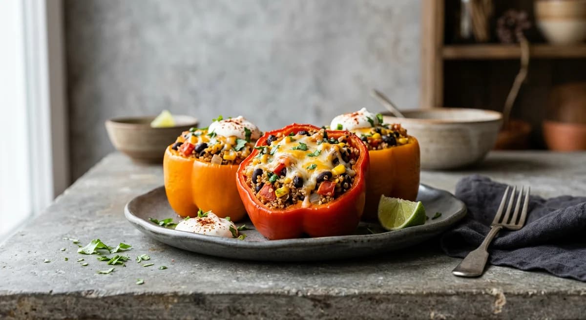 Southwestern Stuffed Bell Peppers with Quinoa and Black Beans Recipe