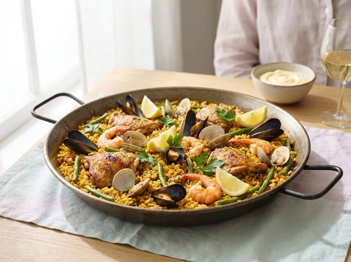 Spanish Coastal Chicken and Seafood Paella