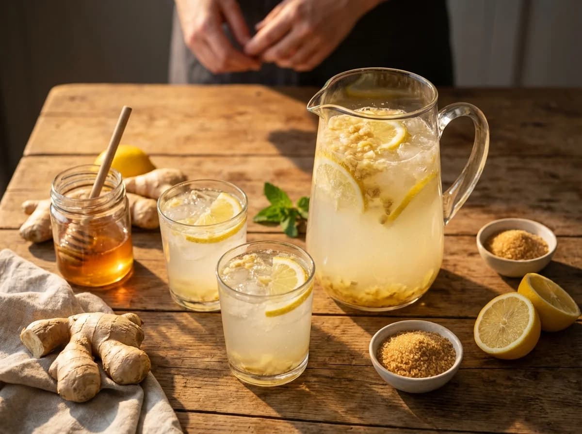 Sparkling Ginger Honey Lemonade