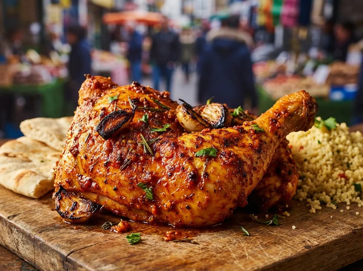 Spicy Garlic Algerian Roast Chicken Recipe