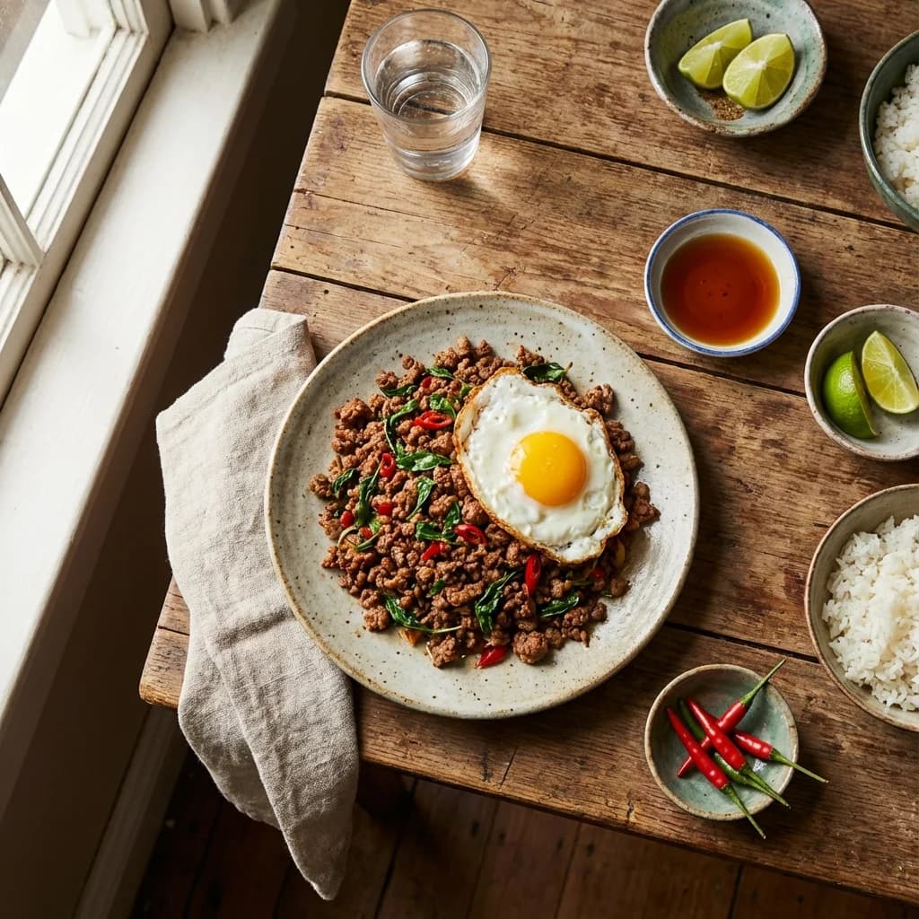 Spicy Thai Basil Ground Beef (Pad Kra Pao)